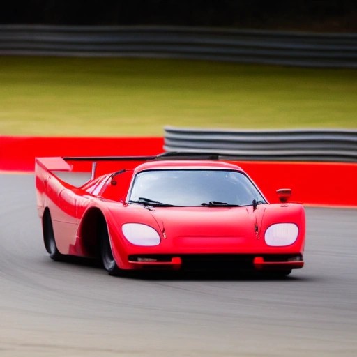 Classic mid engine sports car handling a high speed corner