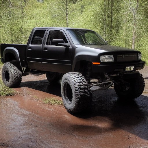 Modified Overlanding Pickup Truck on Mountain Trail Path