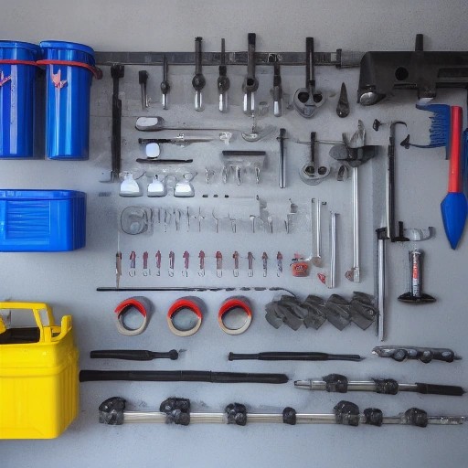 Car maintenance tools and oil change supplies