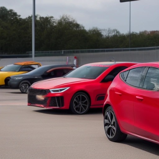 High-performance sports cars parked on a race track