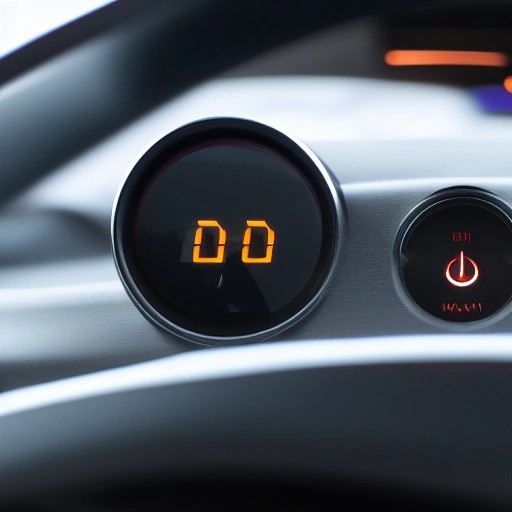 Digital dashboard showing car maintenance alert code
