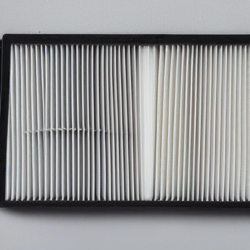 Comparison between a clean new cabin air filter and a dirty old filter
