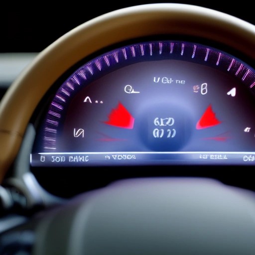 An electronic warning indicator displayed on a car dashboard cluster.