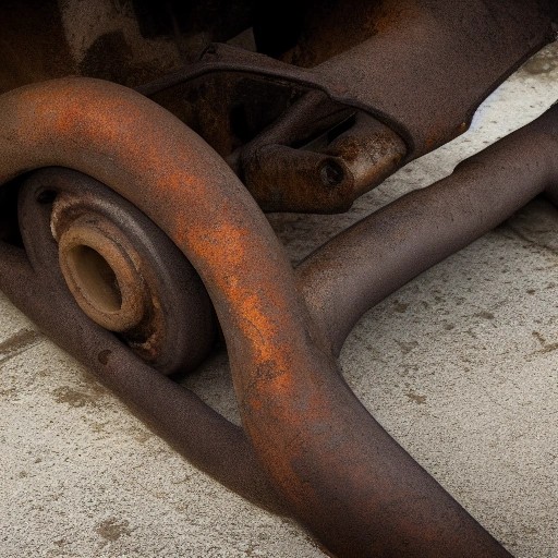Corroded rear upper suspension control arm
