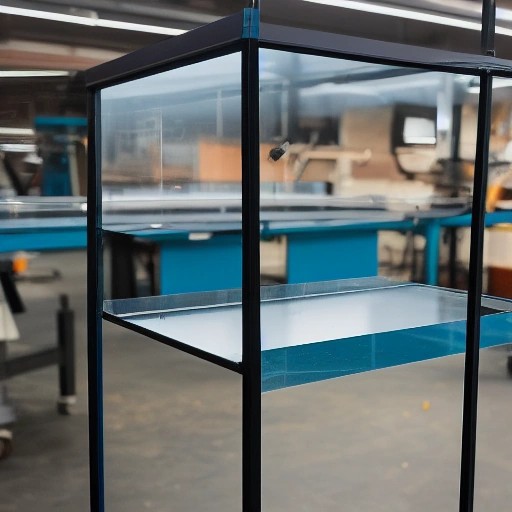 Replacement automotive windshield glass on a storage rack