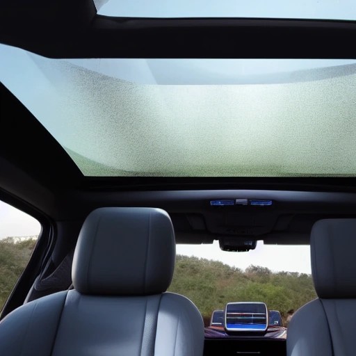 Large dual pane panoramic glass sunroof viewed from inside a premium SUV