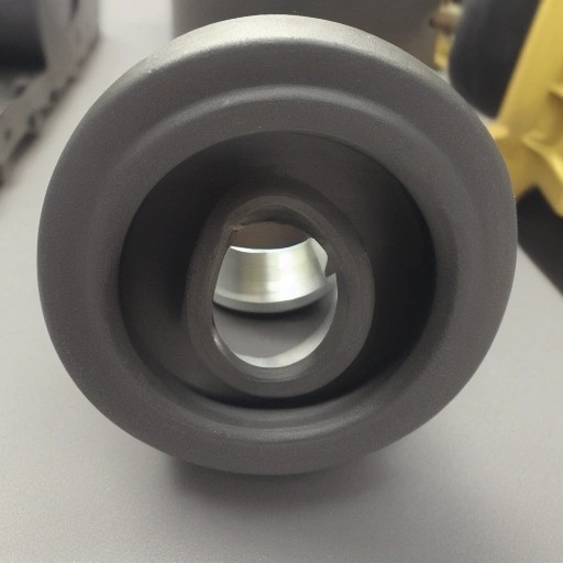 Large suspension trailing arm bushing pressed into a metal link
