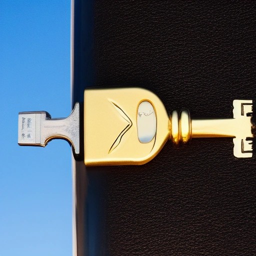 A car key resting on a polished black vehicle surface reflecting the sky.