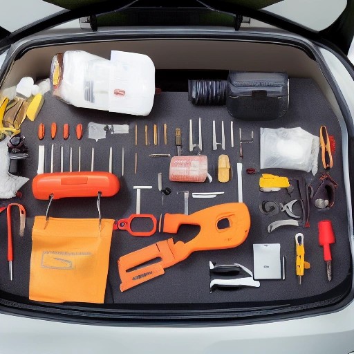 Essential emergency roadside tools and spare fuse kit for car travel