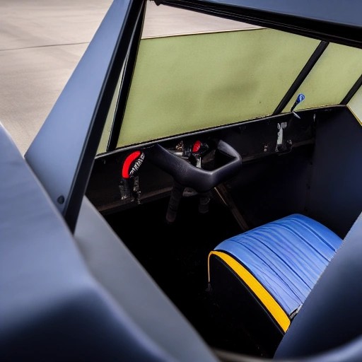 Stripped track vehicle cockpit showcasing protective steel roll cage safety