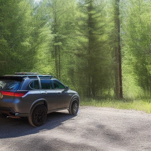 Platform hitch rack holding a mountain bike behind a compact SUV