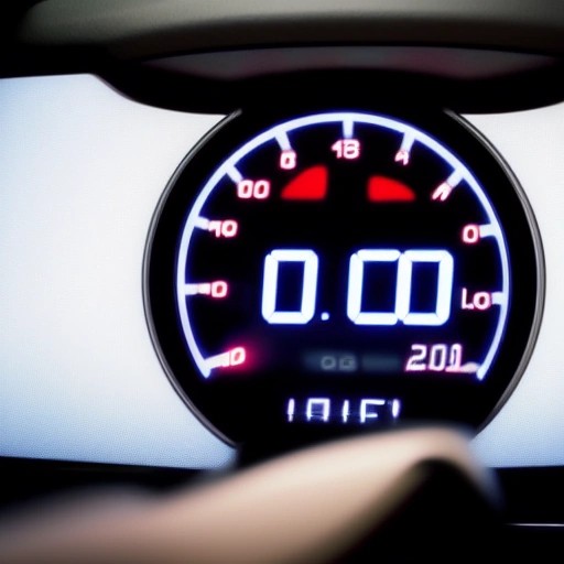 Digital vehicle odometer showing high mileage text