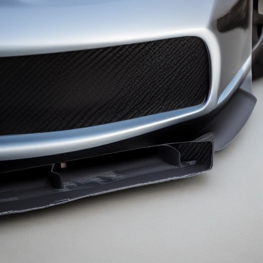 Uninstalled carbon fiber front bumper lip splitter