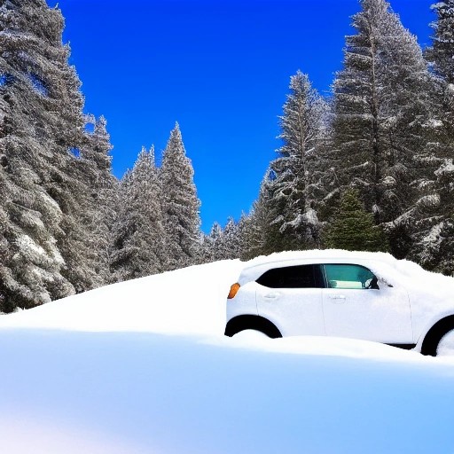 Compact Crossover SUV on Snowy Winter Roadway