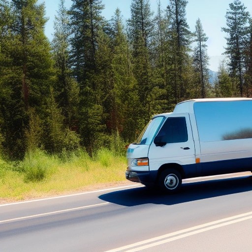 Silver family minivan driving down an open highway road