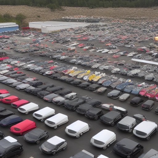 Row of family crossover utility vehicles at a dealership