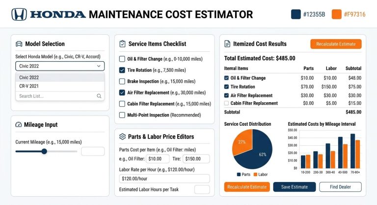 Honda Maintenance Cost Calculator