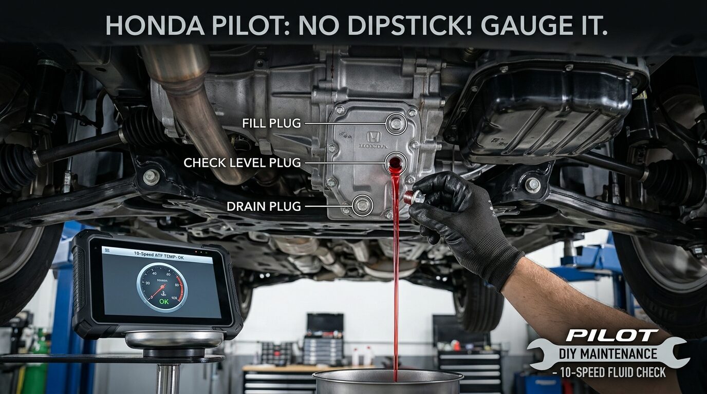 Honda Pilot 10-Speed Automatic Fluid Level Check: Why There Is No Dipstick and How to Gauge It